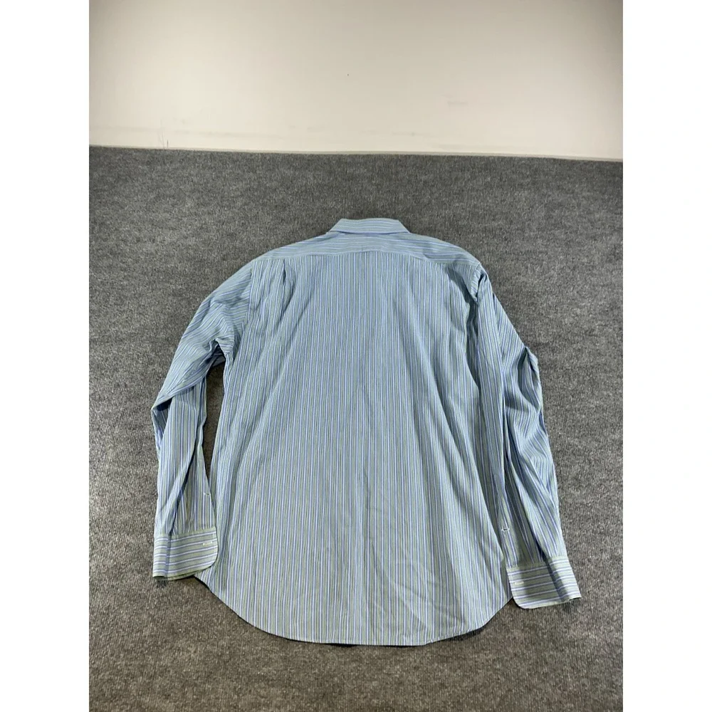 Polo Ralph Lauren Regent Classic Fit Dress Shirt 17.5 36/37 Blue Stripe Long Sle